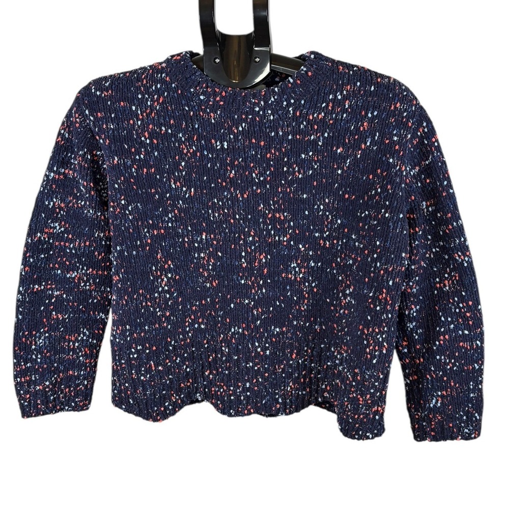 Jun & Ivy Navy Blue Confetti Knit Sweater Womens Small ST20B306 Francescas